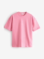 Blue/Pink/Mint Green Relaxed Fit Heavuweight 100% Cotton T-Shirts 3 Pack - Image 4 of 12