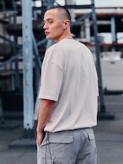 Light Grey Oversized EDIT Heavyweight T-Shirt - Image 3 of 8