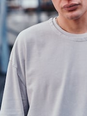 Light Grey Oversized EDIT Heavyweight T-Shirt - Image 4 of 8