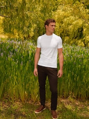 White Muscle Fit Essential Crew Neck T-Shirt - Image 3 of 7