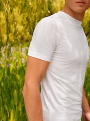 White Muscle Fit Essential Crew Neck T-Shirt - Image 4 of 7
