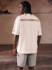 Ecru Relaxed fit EDIT Heavyweight Marble Graphic T-Shirt - Image 2 of 8