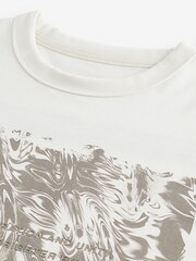 Ecru Relaxed fit EDIT Heavyweight Marble Graphic T-Shirt - Image 7 of 8