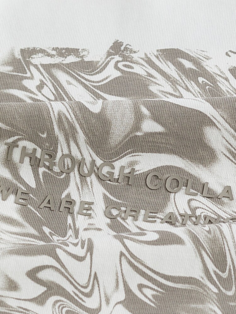 Ecru Relaxed fit EDIT Heavyweight Marble Graphic T-Shirt - Image 8 of 8