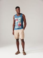 Blue Single Summer Front Print Graphic Vests - Image 2 of 7