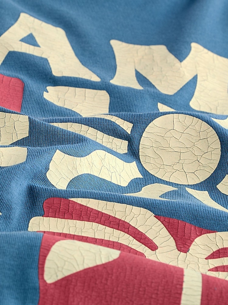 Blue Single Summer Front Print Graphic Vests - Image 7 of 7