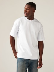 White Relaxed Fit Heavyweight 100% Cotton T-Shirts 3 Pack - Image 2 of 8
