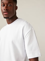 White Relaxed Fit Heavyweight 100% Cotton T-Shirts 3 Pack - Image 5 of 8