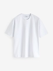 White Relaxed Fit Heavyweight 100% Cotton T-Shirts 3 Pack - Image 6 of 8