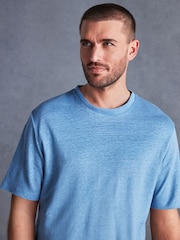 Blue Signature 100% Linen T-Shirt - Image 1 of 5