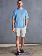 Blue Signature 100% Linen T-Shirt - Image 2 of 5