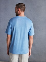 Blue Signature 100% Linen T-Shirt - Image 5 of 5