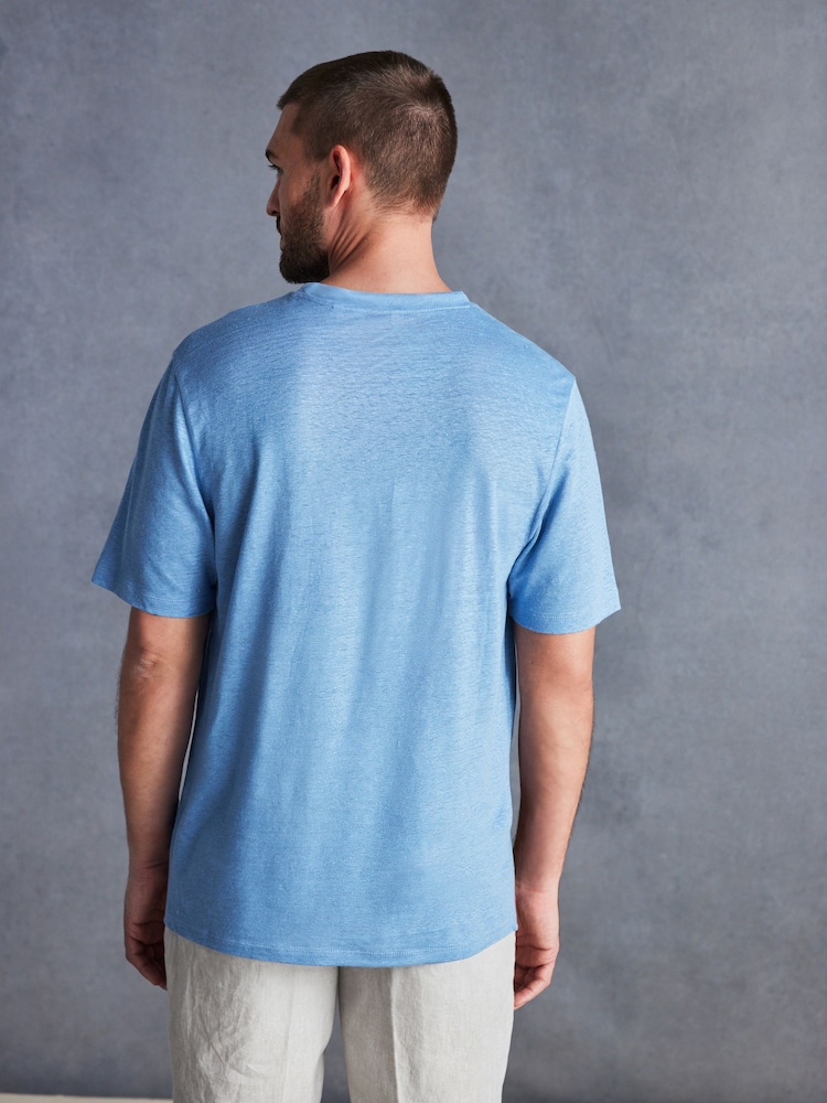 Blue Signature 100% Linen T-Shirt - Image 5 of 5 Blue Signature 100% Linen T-Shirt - Image 5 of 5