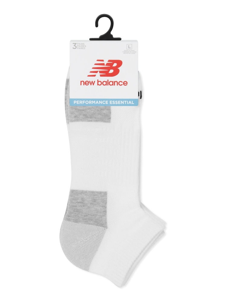 New Balance White Multipack Cushioned Low Cut Socks - Image 3 of 3