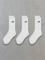 New Balance White Everyday Crew Socks 3 Pack - Image 1 of 3