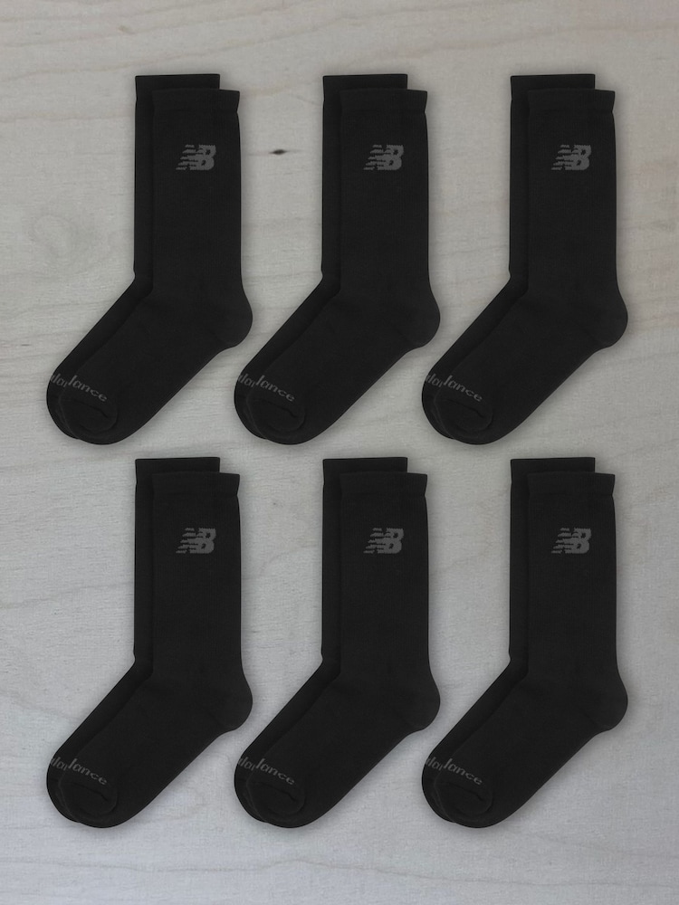 New Balance Black Multipack Sports Cushioned Crew Socks - Image 1 of 3 New Balance Black Multipack Sports Cushioned Crew Socks - Image 1 of 3