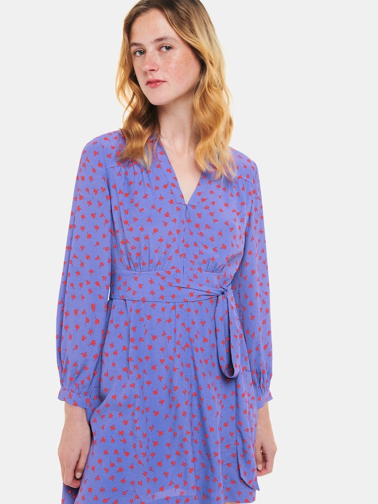 Whistles Purple Scattered Petals Print Dress - Image 1 of 3