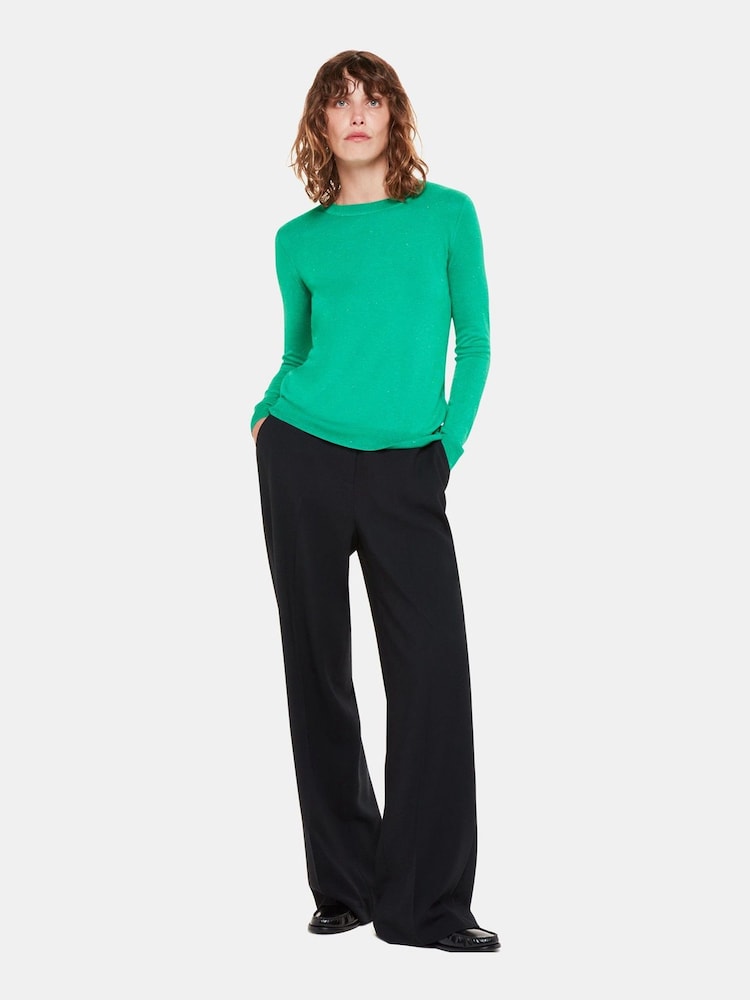 Whistles Green Annie Sparkle Crew Neck Jumper - Image 1 of 5 Whistles Green Annie Sparkle Crew Neck Jumper - Image 1 of 5
