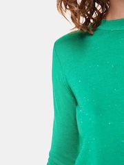 Whistles Green Annie Sparkle Crew Neck Jumper - Image 4 of 5