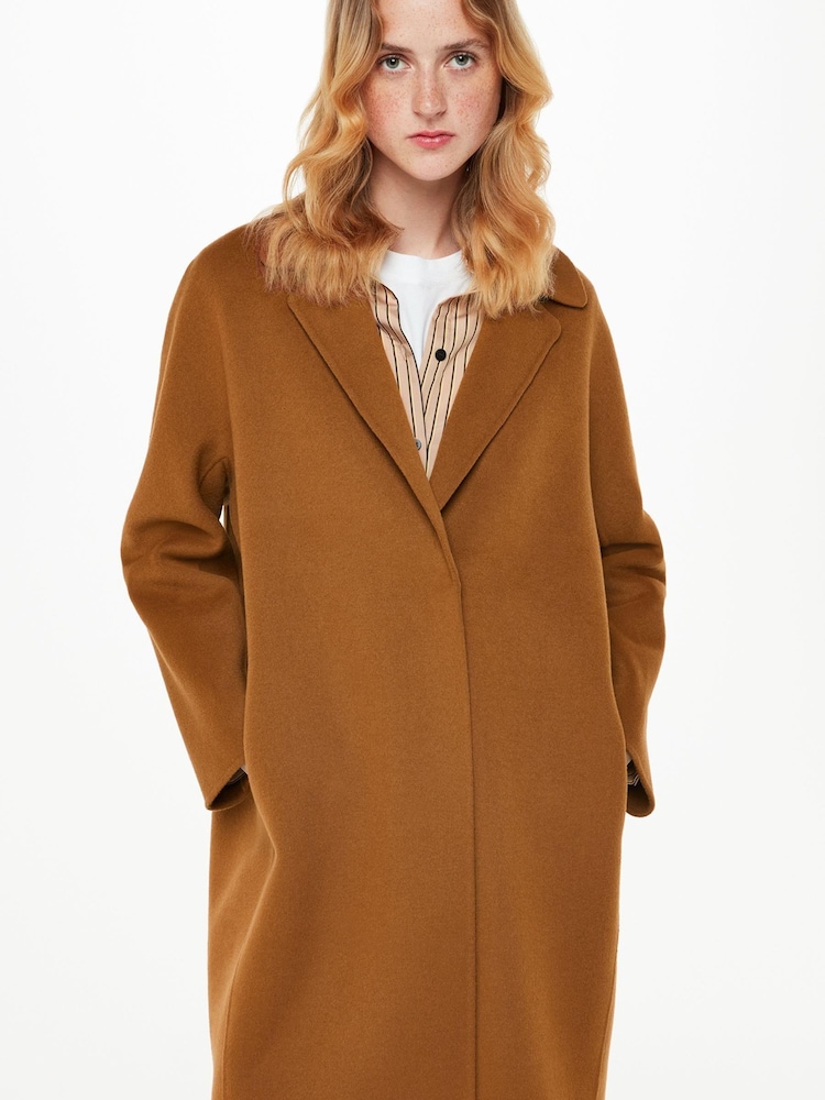 Whistles Julia Wool Double Faced Brown Coat - Image 2 of 5