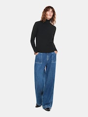 Whistles Black Knitted Maja Polo Neck Knit Jumper - Image 1 of 4