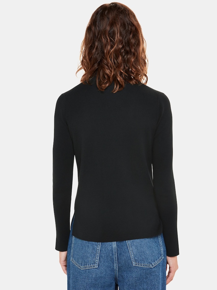 Whistles Black Knitted Maja Polo Neck Knit Jumper - Image 2 of 4
