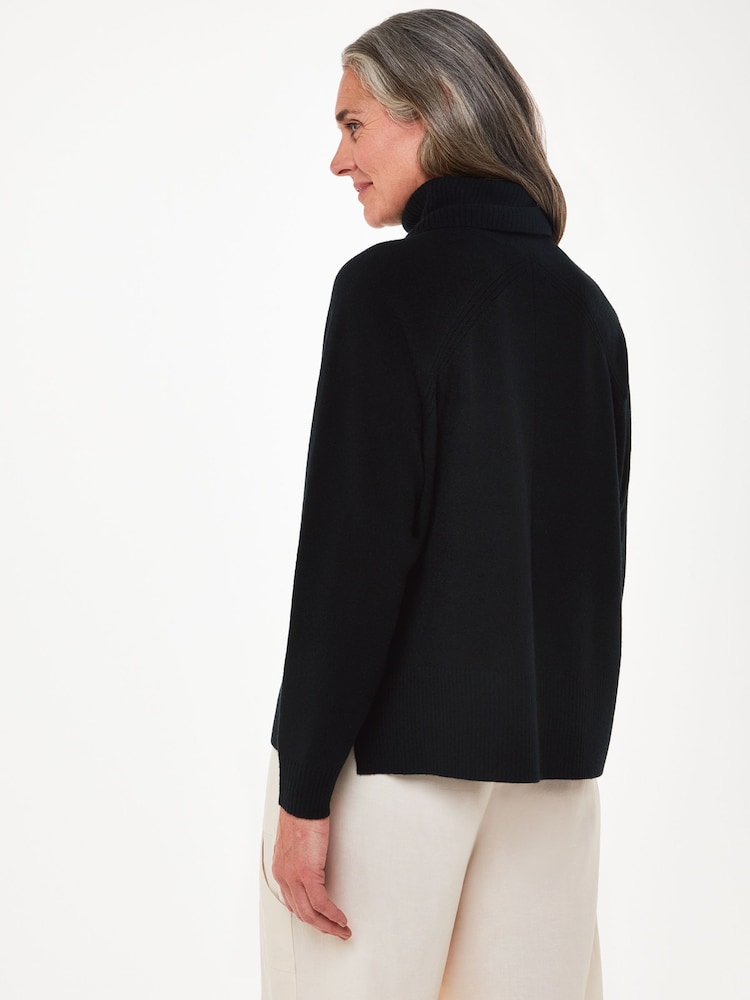 Whistles Black Cashmere Roll Neck Jumper - Image 2 of 5