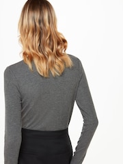 Whistles Grey Essential Ribbed Polo Top - Image 2 of 5