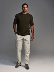 Ecru/White Regular Fit Stretch Utility Cargo Trousers - Image 2 of 9