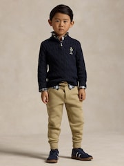 Polo Ralph Lauren Boy Khaki Green Fleece Joggers - Image 4 of 5
