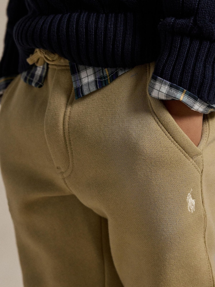 Polo Ralph Lauren Boy Khaki Green Fleece Joggers - Image 5 of 5 Polo Ralph Lauren Boy Khaki Green Fleece Joggers - Image 5 of 5