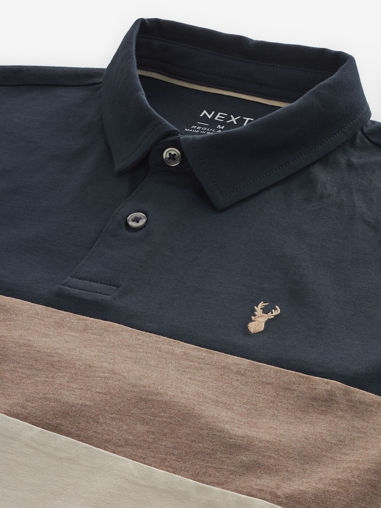 Azul marino/neutro - Polo de algodón 100 % y manga corta con botones y diseño de bloques de colores - Imagen 7 de 7 Azul marino/neutro - Polo de algodón 100 % y manga corta con botones y diseño de bloques de colores - Imagen 7 de 7