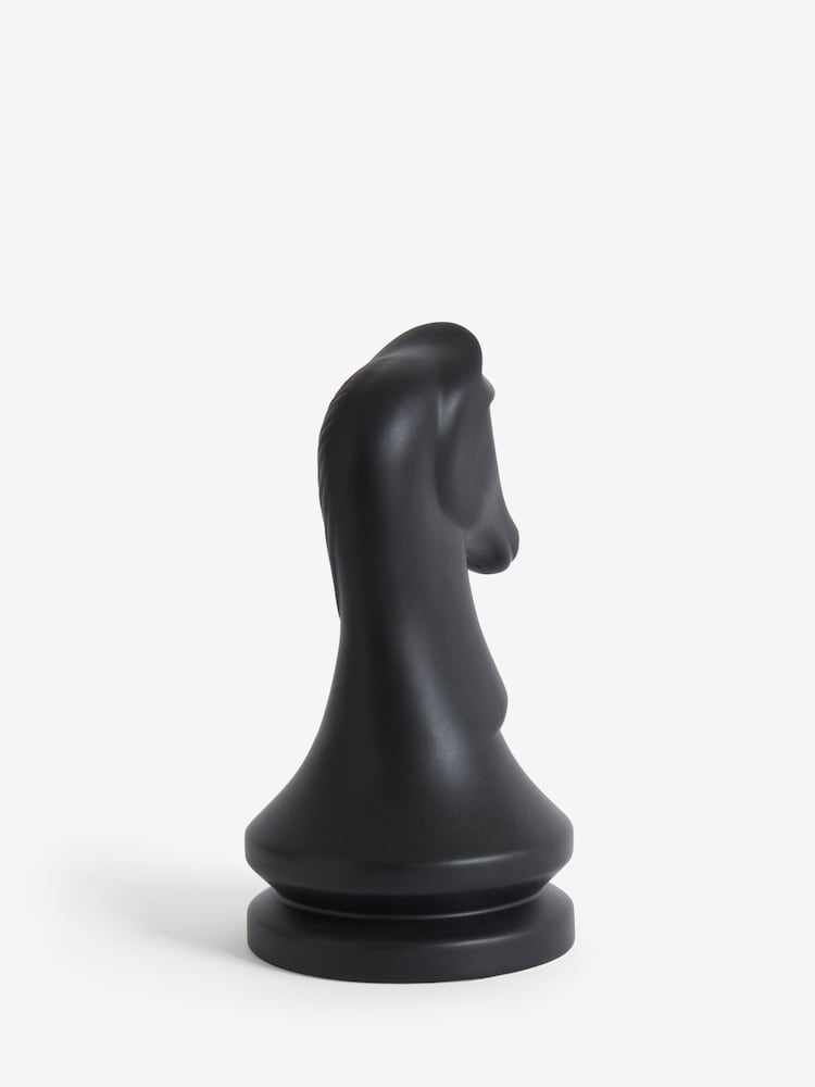 Black Ceramic Knight Chess Piece Ornament - Image 1 of 1
