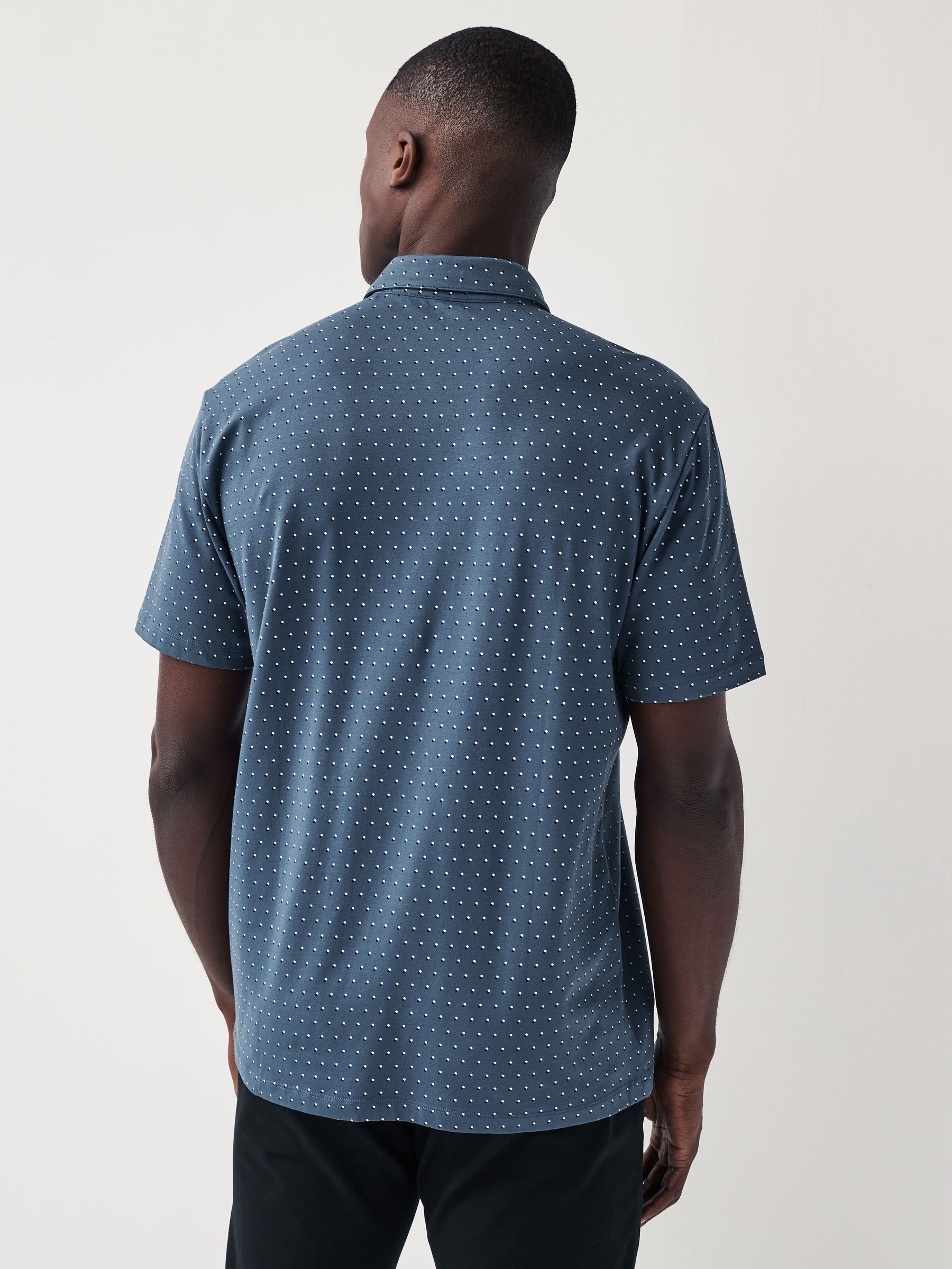 Buy Blue Short Sleeve Polka Dot Polo Shirt from Next Luxembourg