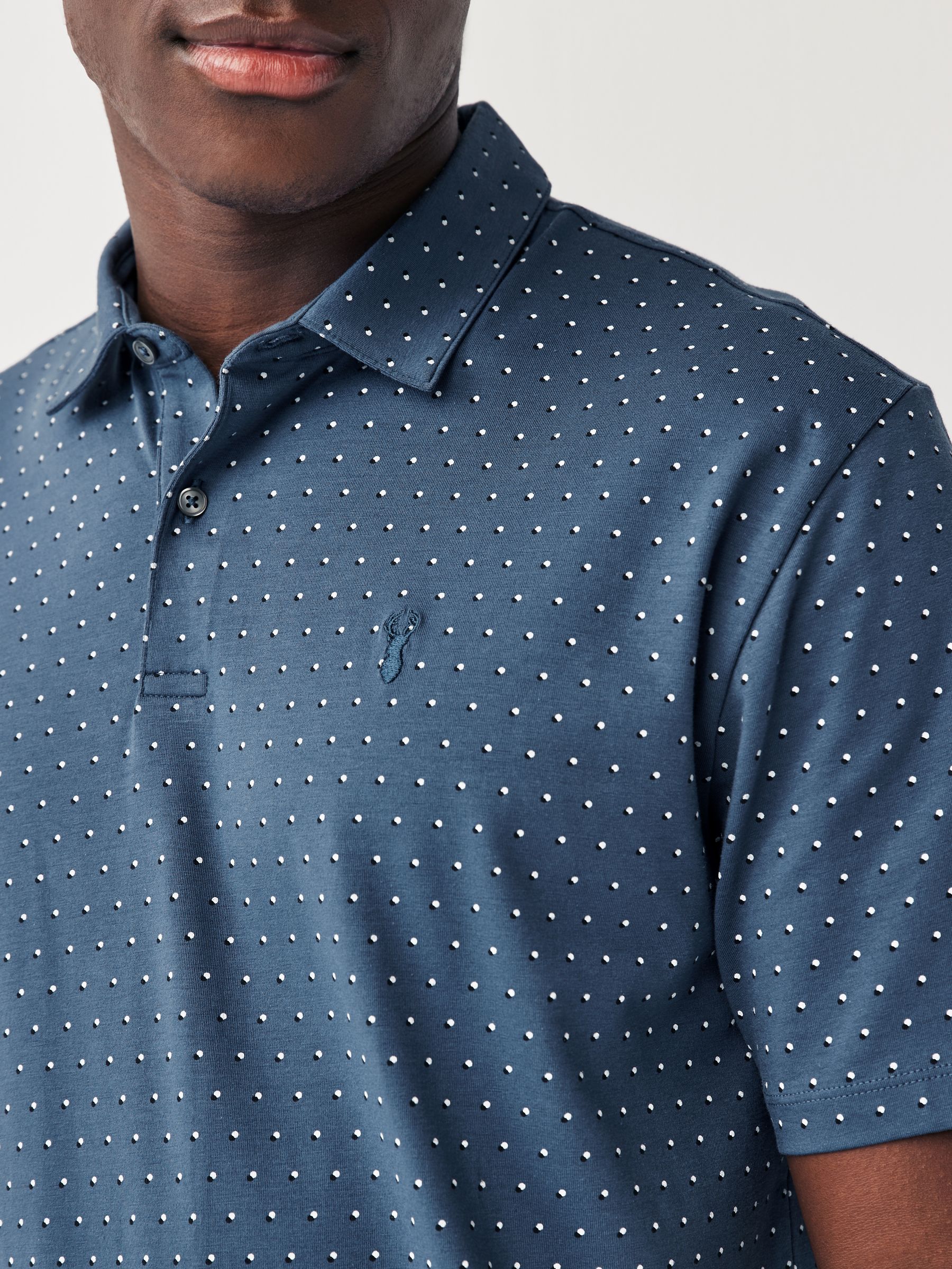 Buy Blue Short Sleeve Polka Dot Polo Shirt from Next Luxembourg
