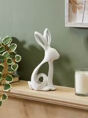 White Ribbon Bunny Ornament - Image 1 of 4