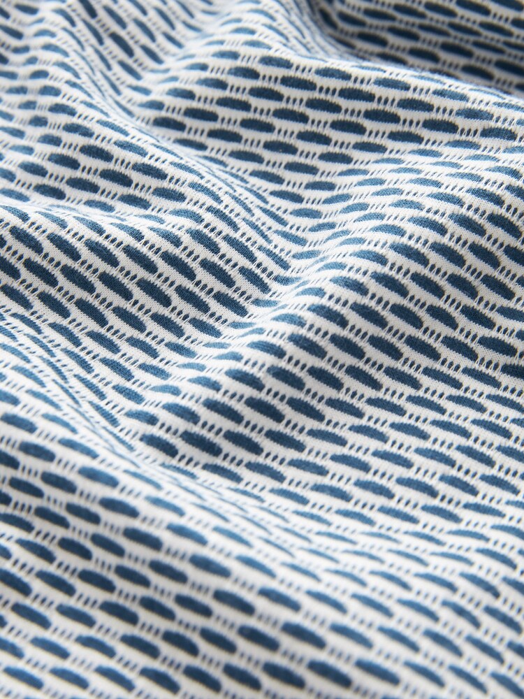 Blue Textured Polo Shirt - Image 6 of 6
