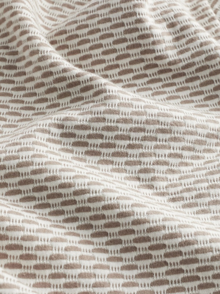Neutral Brown Textured Polo Shirt - Image 9 of 9