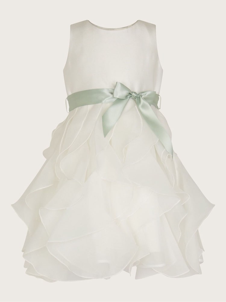 Monsoon Natural Baby Cannes Organza Ruffle Dress - Image 1 of 3