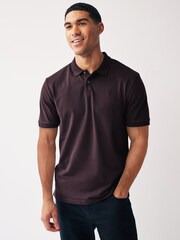 Purple Dark Regular Fit Short Sleeve Pique Polo Shirt - Image 1 of 7