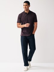 Purple Dark Regular Fit Short Sleeve Pique Polo Shirt - Image 2 of 7