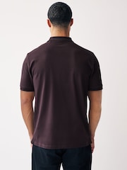 Purple Dark Regular Fit Short Sleeve Pique Polo Shirt - Image 3 of 7