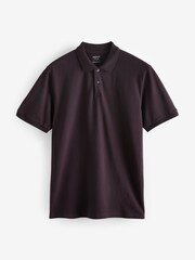Purple Dark Regular Fit Short Sleeve Pique Polo Shirt - Image 5 of 7