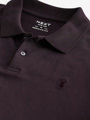 Purple Dark Regular Fit Short Sleeve Pique Polo Shirt - Image 6 of 7