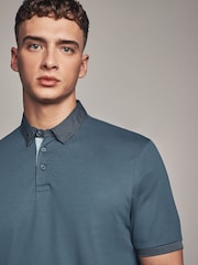 Темно-синий - Рубашка-поло с коротким рукавом Smart Collar - Image 1 of 9