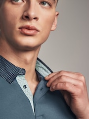 Темно-синий - Рубашка-поло с коротким рукавом Smart Collar - Image 5 of 9