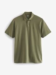 Sage Green/Grey/Rust Brown Regular Fit Short Sleeve Jersey Polo Shirts 3 Pack - Image 10 of 12