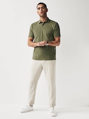 Sage Green/Grey/Rust Brown Regular Fit Short Sleeve Jersey Polo Shirts 3 Pack - Image 4 of 12