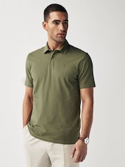 Sage Green/Grey/Rust Brown Regular Fit Short Sleeve Jersey Polo Shirts 3 Pack - Image 5 of 12
