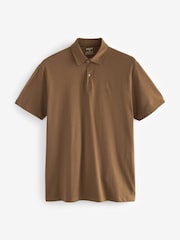 Sage Green/Grey/Rust Brown Regular Fit Short Sleeve Jersey Polo Shirts 3 Pack - Image 8 of 12